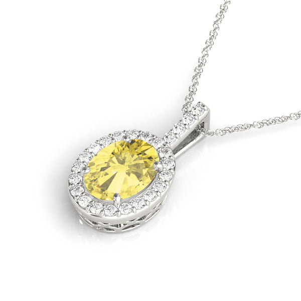 Oval Halo Diamond Pendant · 0.16 ct tw