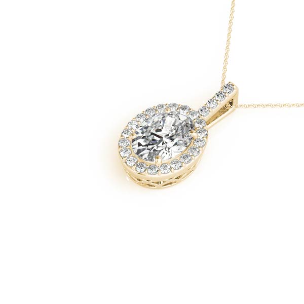 Oval Halo Diamond Pendant · 0.22 ct tw