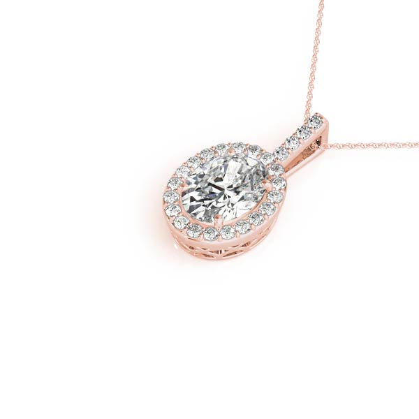 Oval Halo Diamond Pendant · 0.23 ct tw