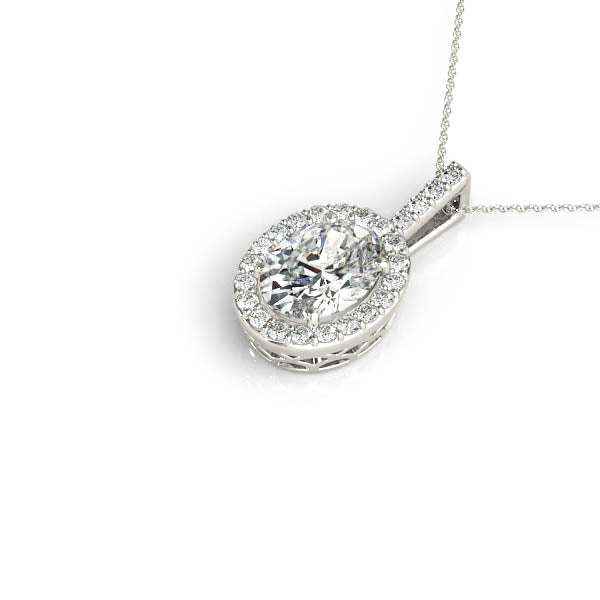 Oval Halo Diamond Pendant · 0.17 ct tw