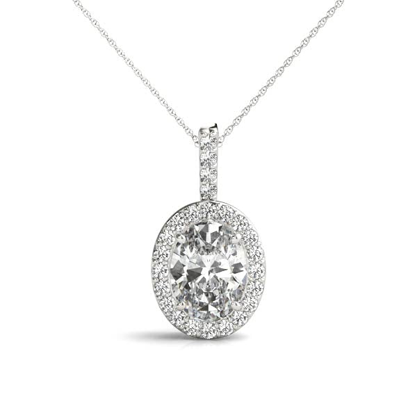 Oval Halo Diamond Pendant · 0.17 ct tw