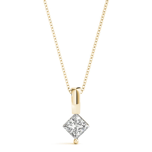 Square Diamond Solitaire Pendant · 0.05 ct tw