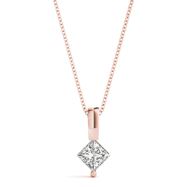 Square Diamond Solitaire Pendant · 0.41 ct tw