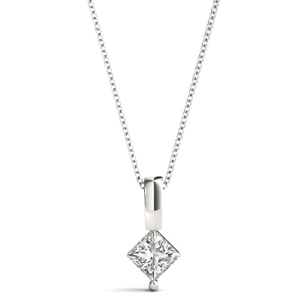 Square Diamond Solitaire Pendant · 0.16 ct tw