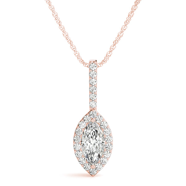 Marquise Halo Diamond Pendant · 0.23 ct tw