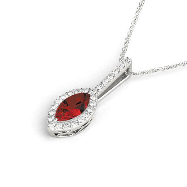 Marquise Halo Diamond Pendant · 0.23 ct tw