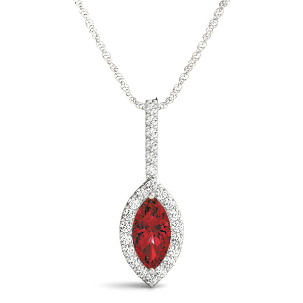 Marquise Halo Diamond Pendant · 0.16 ct tw