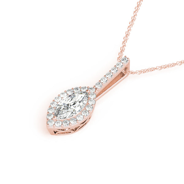 Marquise Halo Diamond Pendant · 0.16 ct tw