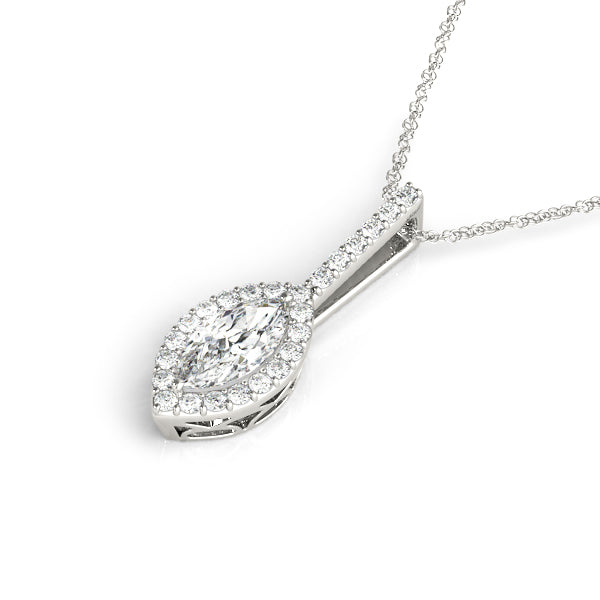 Marquise Halo Diamond Pendant · 0.23 ct tw