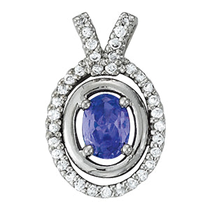 Oval Gemstone Pendant · 0.35 ct tw