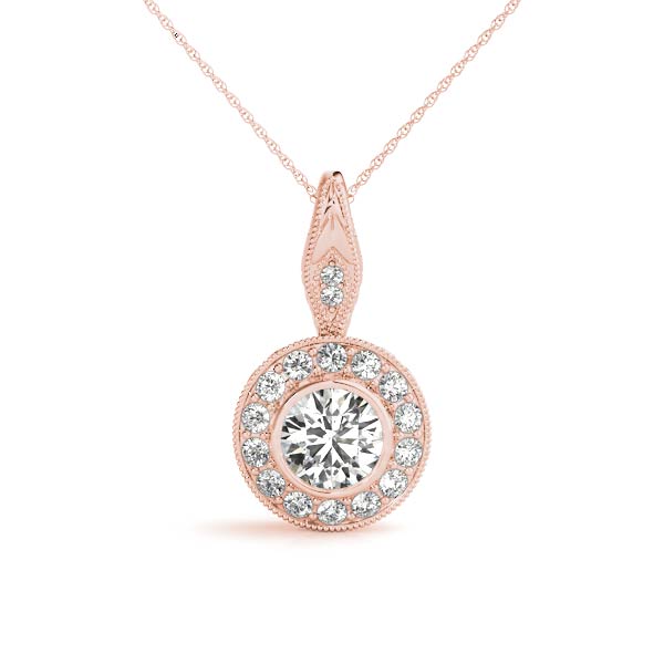 Round Halo Diamond Pendant · 0.65 ct tw