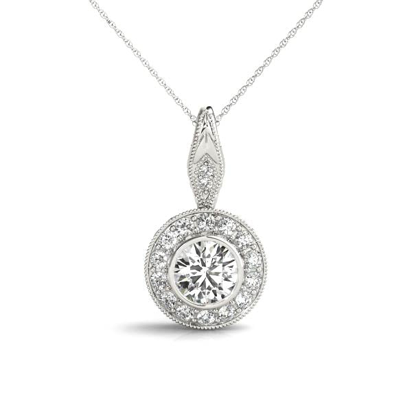 Round Halo Diamond Pendant · 0.65 ct tw