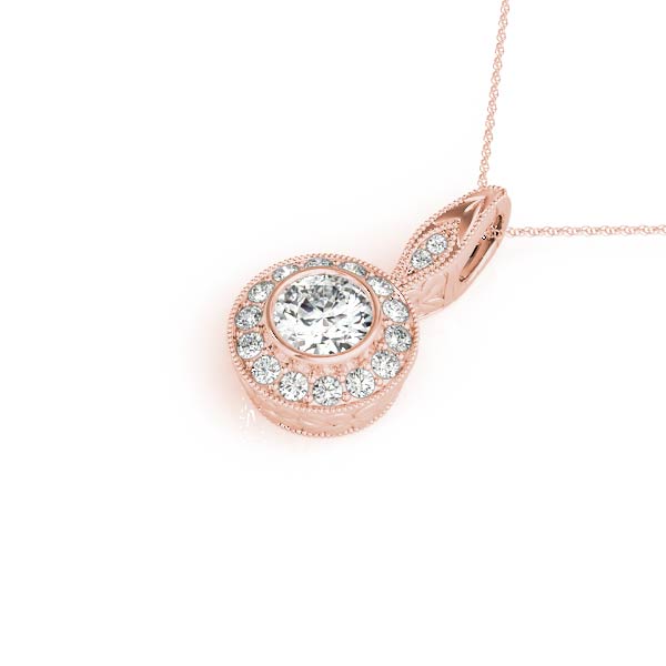 Round Halo Diamond Pendant · 0.65 ct tw