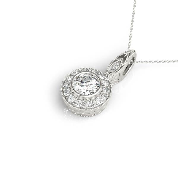 Round Halo Diamond Pendant · 0.65 ct tw