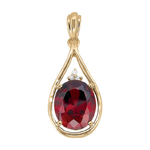 Oval Gemstone Pendant · 0.04 ct tw