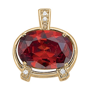 Oval Gemstone Pendant · 0.05 ct tw