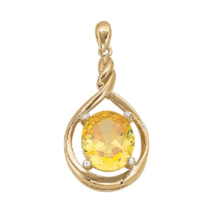 Oval Gemstone Pendant · 0.02 ct tw