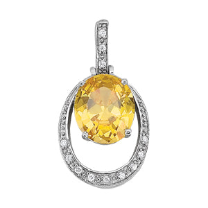 Oval Gemstone Pendant · 0.09 ct tw
