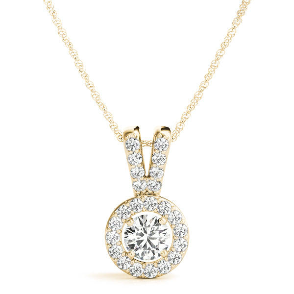 Round Halo Diamond Pendant · 0.73 ct tw