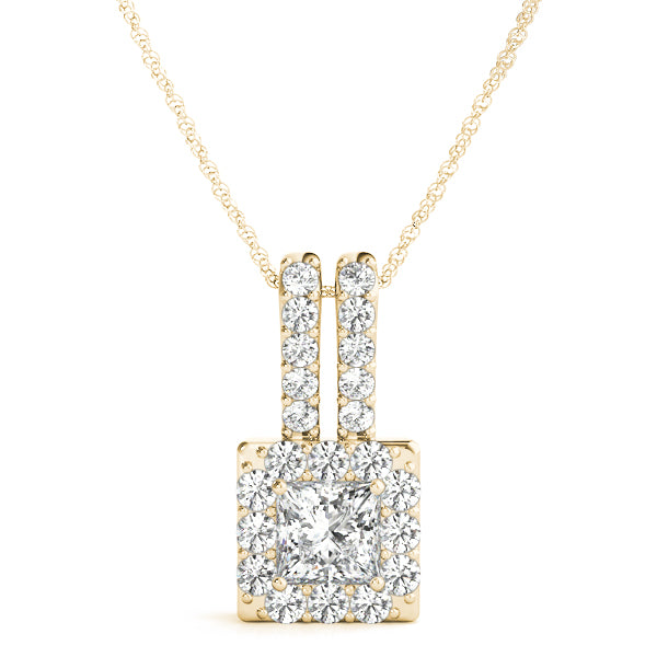 Square Halo Diamond Pendant · 0.46 ct tw