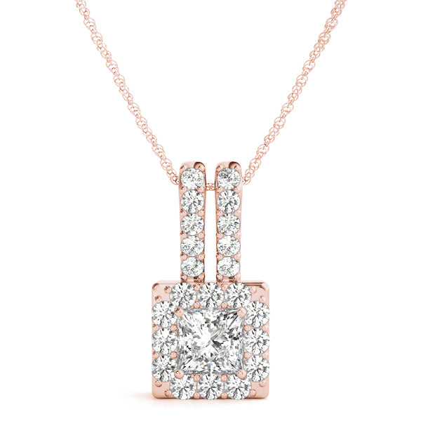 Square Halo Diamond Pendant · 0.46 ct tw