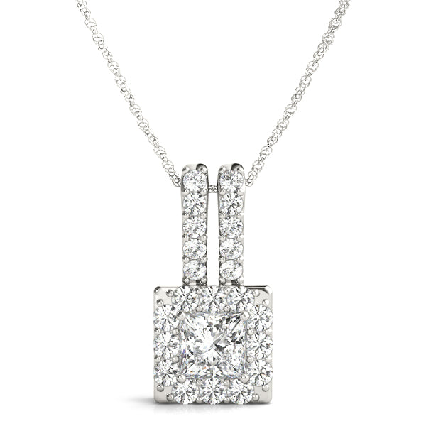 Square Halo Diamond Pendant · 0.46 ct tw