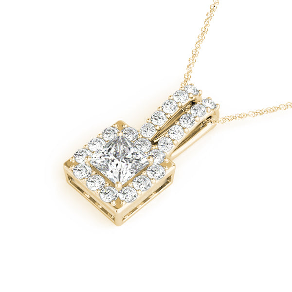 Square Halo Diamond Pendant · 0.46 ct tw