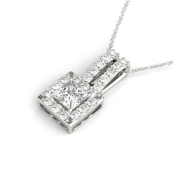 Square Halo Diamond Pendant · 0.46 ct tw