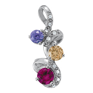 Round Heart Gemstone Pendant · 0.07 ct tw