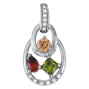 Square Heart Gemstone Pendant · 0.09 ct tw