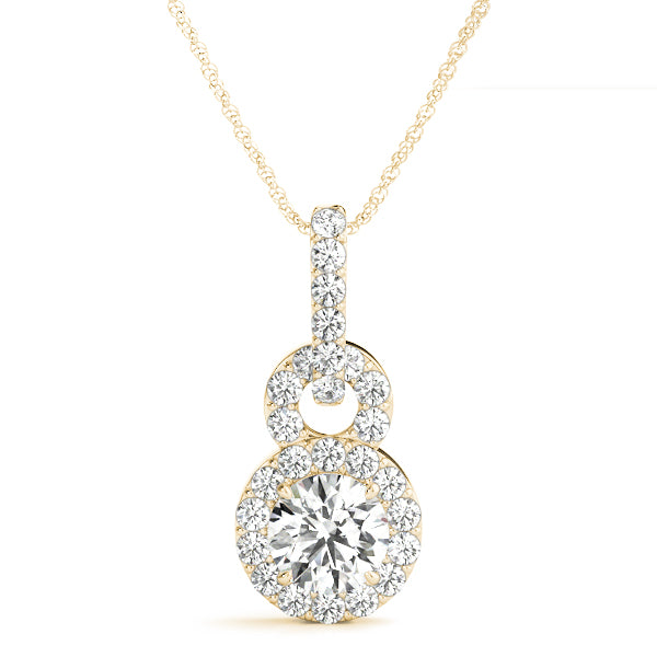 Round Halo Diamond Pendant · 1.39 ct tw
