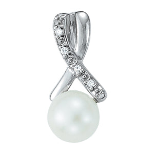 Pearl Gemstone Pendant · 0.02 ct tw