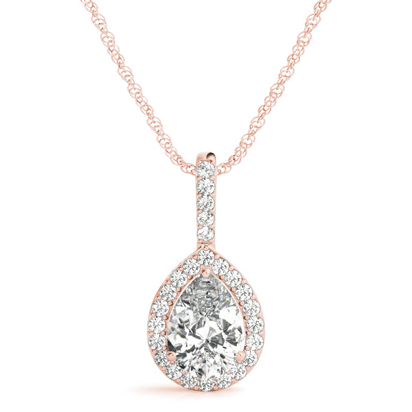 Pear Halo Diamond Pendant · 0.52 ct tw