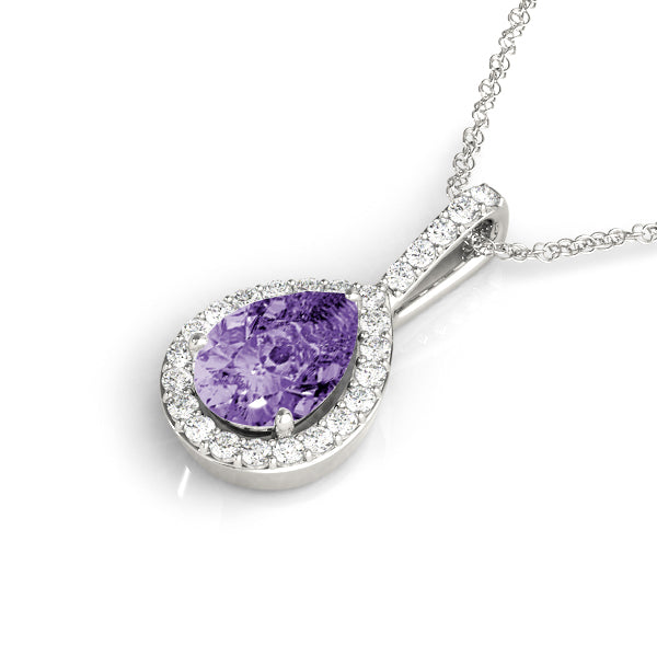 Pear Halo Diamond Pendant · 0.52 ct tw