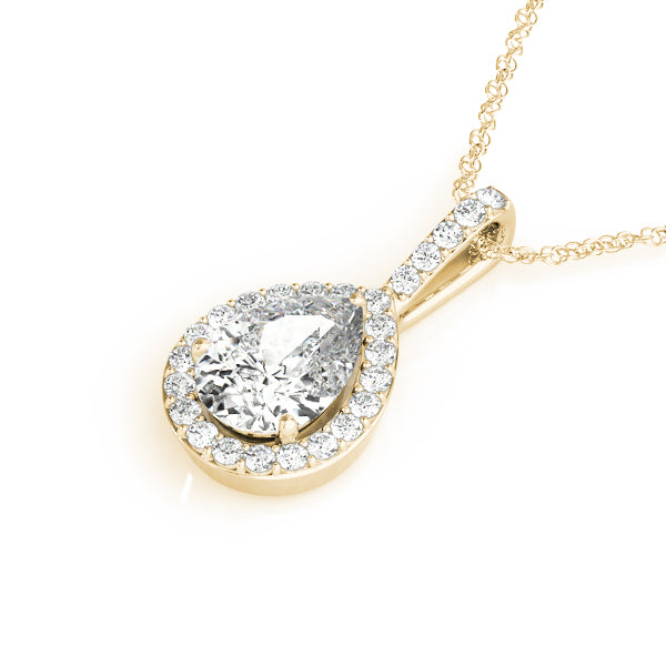 Pear Halo Diamond Pendant · 0.52 ct tw