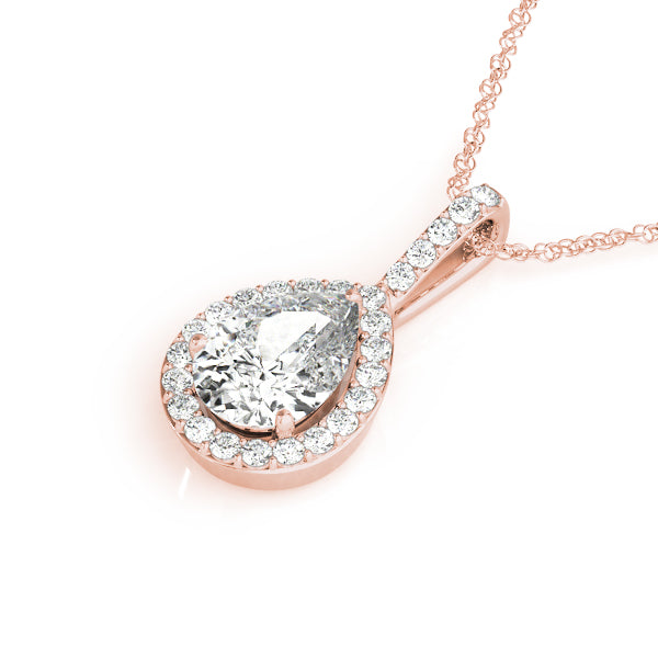 Pear Halo Diamond Pendant · 0.57 ct tw