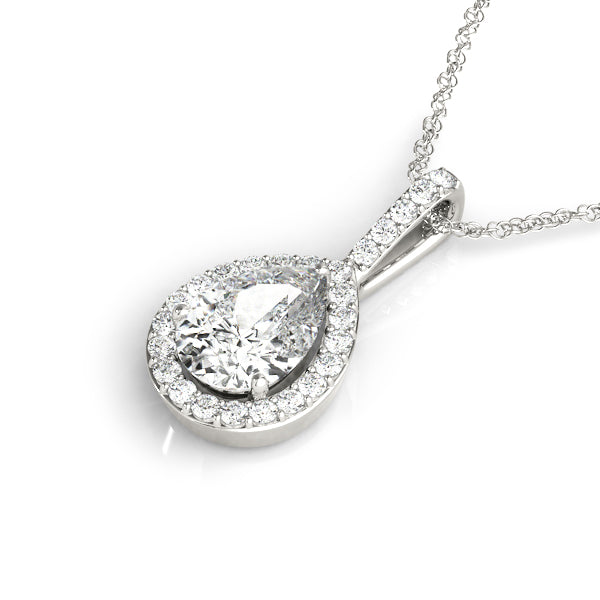 Pear Halo Diamond Pendant · 0.52 ct tw