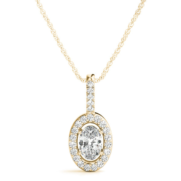 Oval Halo Diamond Pendant · 0.50 ct tw