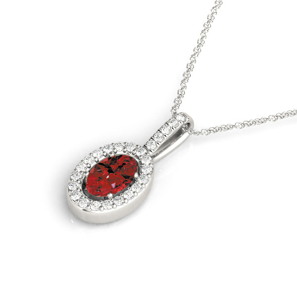 Oval Halo Diamond Pendant · 0.36 ct tw