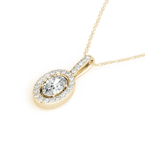 Oval Halo Diamond Pendant · 0.36 ct tw