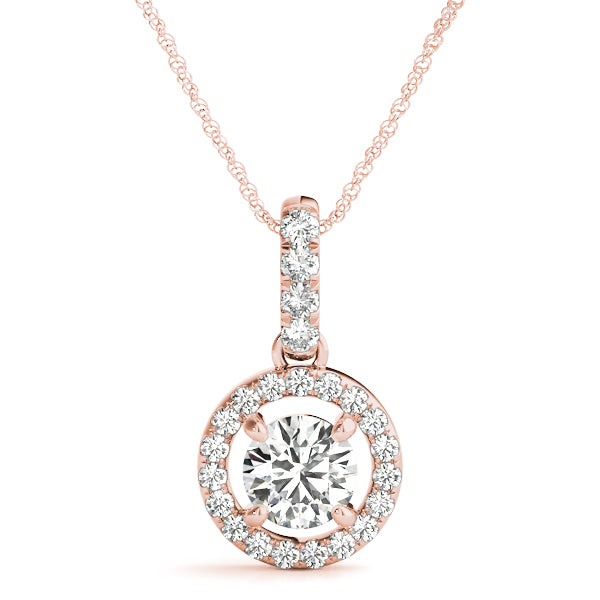 Round Halo Diamond Pendant · 0.64 ct tw