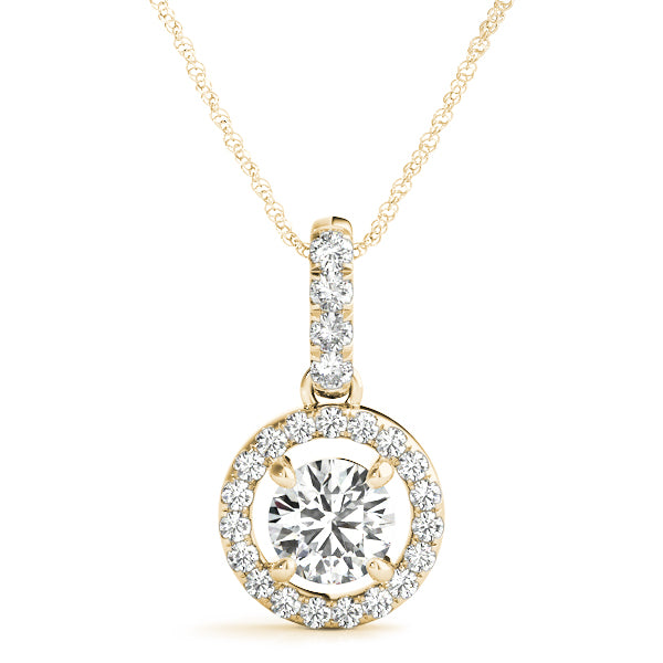 Round Halo Diamond Pendant · 0.35 ct tw