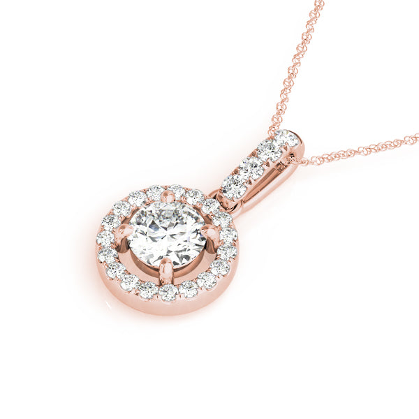 Round Halo Diamond Pendant · 0.35 ct tw