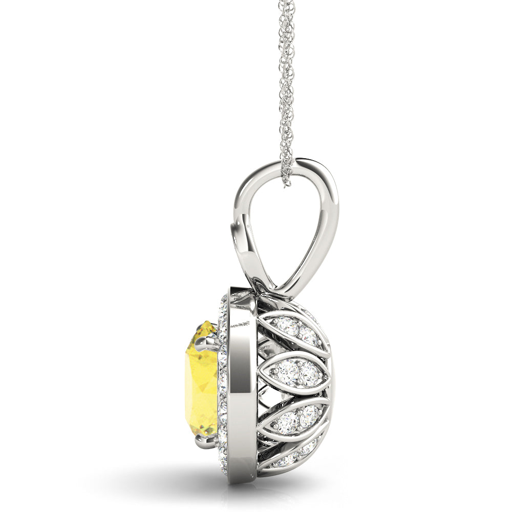 Round Halo Diamond Pendant · 0.68 ct tw