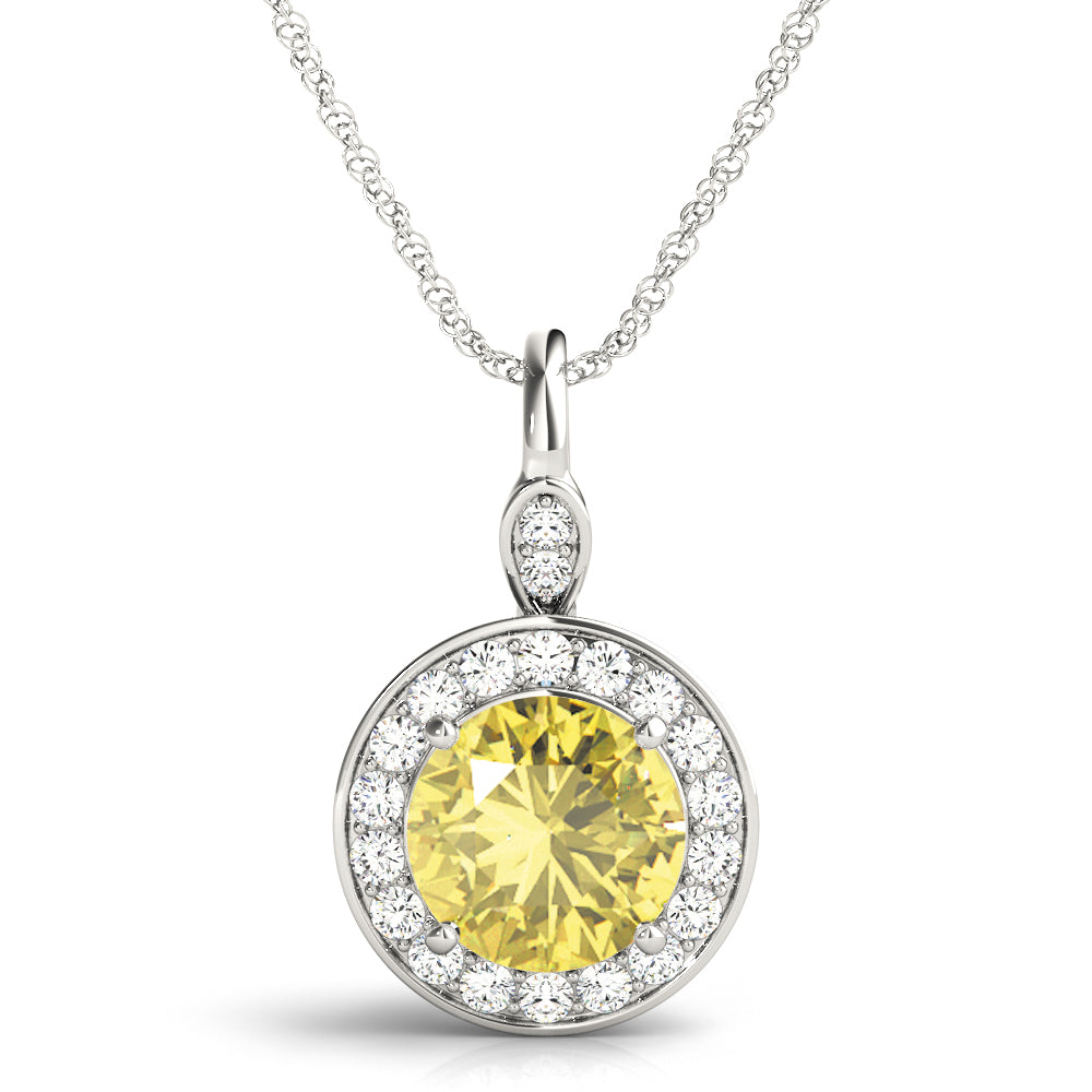 Round Halo Diamond Pendant · 0.68 ct tw