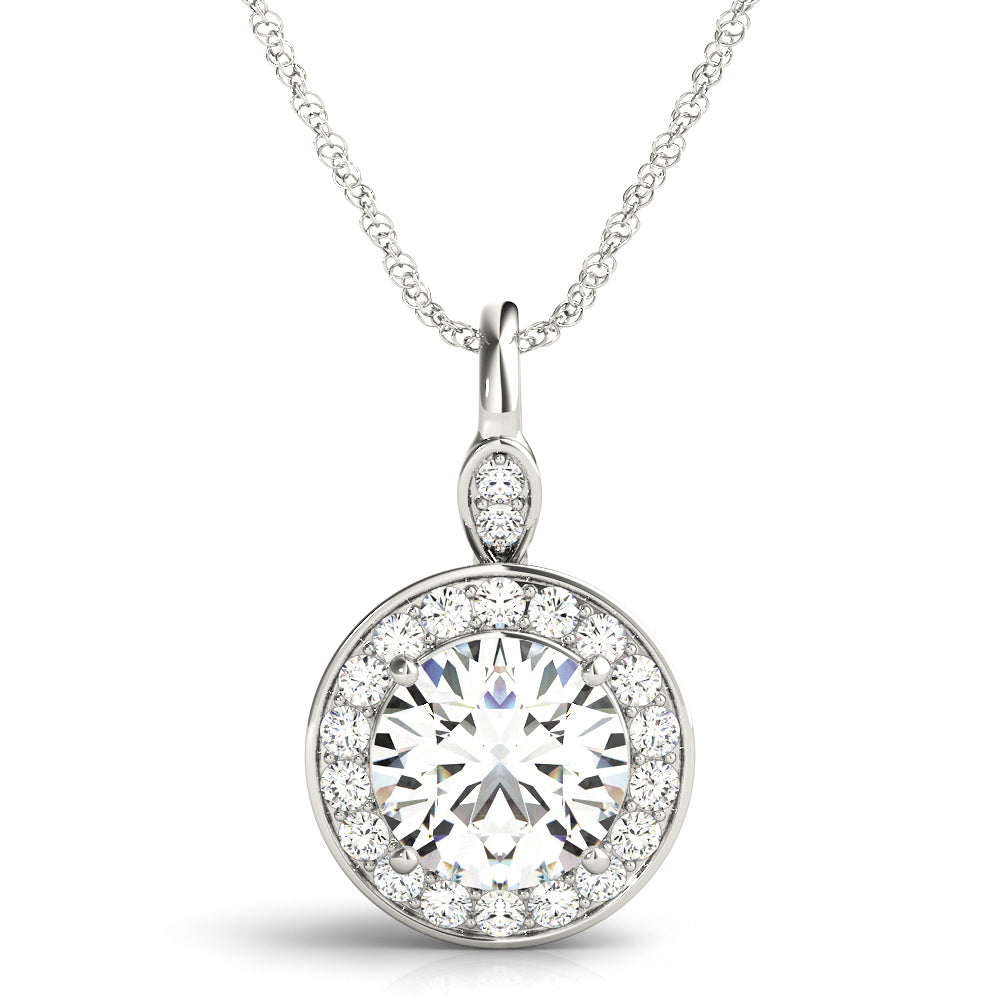 Round Halo Diamond Pendant · 1.25 ct tw
