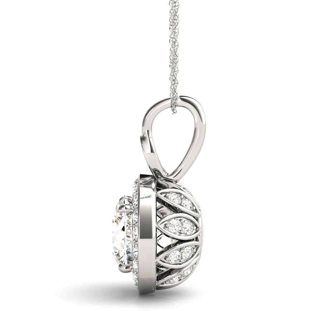 Round Halo Diamond Pendant · 1.55 ct tw