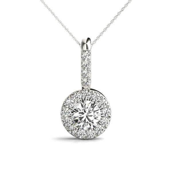 Round Halo Diamond Pendant · 0.95 ct tw