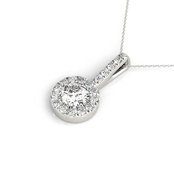 Round Halo Diamond Pendant · 1.42 ct tw