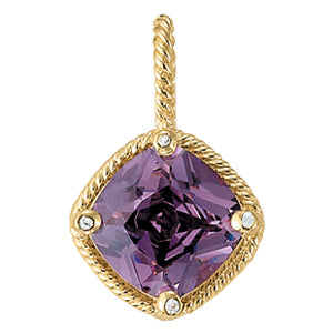 Cushion Gemstone Pendant · 0.02 ct tw